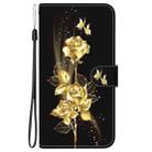 For Huawei nova 12i 4G Global Crystal Texture Colored Drawing Leather Phone Case(Gold Butterfly Rose) - 3