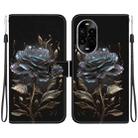 For Huawei nova 13 Pro Crystal Texture Colored Drawing Leather Phone Case(Black Rose) - 1