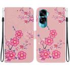 For Honor 90 Lite Crystal Texture Colored Drawing Leather Phone Case(Cherry Blossoms) - 1