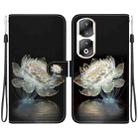 For Honor 90 Pro Crystal Texture Colored Drawing Leather Phone Case(Crystal Peony) - 1