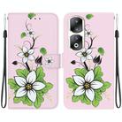 For Honor 90 Pro Crystal Texture Colored Drawing Leather Phone Case(Lily) - 1