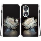 For Honor 90 Crystal Texture Colored Drawing Leather Phone Case(Crystal Peony) - 1