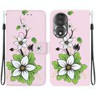 For Honor 80 Crystal Texture Colored Drawing Leather Phone Case(Lily) - 1