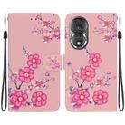 For Honor 80 Crystal Texture Colored Drawing Leather Phone Case(Cherry Blossoms) - 1