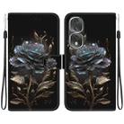 For Honor 80 Pro Crystal Texture Colored Drawing Leather Phone Case(Black Rose) - 1