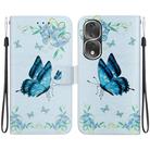 For Honor 80 Pro Crystal Texture Colored Drawing Leather Phone Case(Blue Pansies) - 1