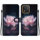 For Honor X5 Crystal Texture Colored Drawing Leather Phone Case(Purple Peony) - 1
