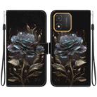 For Honor X5 Crystal Texture Colored Drawing Leather Phone Case(Black Rose) - 1