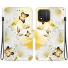 For Honor X5 Crystal Texture Colored Drawing Leather Phone Case(Gold Butterfly Epiphyllum) - 1