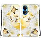 For Honor X7 Crystal Texture Colored Drawing Leather Phone Case(Gold Butterfly Epiphyllum) - 1