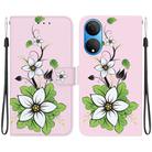 For Honor X7 Crystal Texture Colored Drawing Leather Phone Case(Lily) - 1