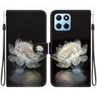 For Honor X8 5G Crystal Texture Colored Drawing Leather Phone Case(Crystal Peony) - 1