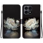 For Honor X8a Crystal Texture Colored Drawing Leather Phone Case(Crystal Peony) - 1