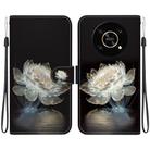 For Honor X9 5G Crystal Texture Colored Drawing Leather Phone Case(Crystal Peony) - 1