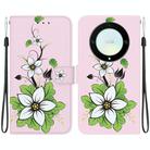 For Honor X9a Crystal Texture Colored Drawing Leather Phone Case(Lily) - 1