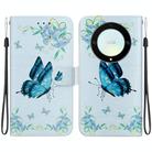 For Honor X9a Crystal Texture Colored Drawing Leather Phone Case(Blue Pansies) - 1