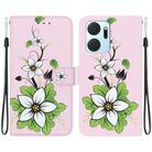 For Honor X7a Crystal Texture Colored Drawing Leather Phone Case(Lily) - 1