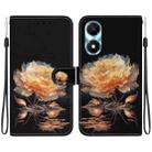 For Honor X5 Plus / Play 40C Crystal Texture Colored Drawing Leather Phone Case(Gold Peony) - 1