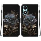 For Honor X5 Plus / Play 40C Crystal Texture Colored Drawing Leather Phone Case(Black Rose) - 1