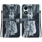 For Honor X5 Plus / Play 40C Crystal Texture Colored Drawing Leather Phone Case(Cat Tiger Reflection) - 1