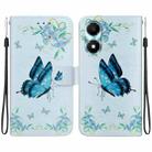 For Honor X5 Plus / Play 40C Crystal Texture Colored Drawing Leather Phone Case(Blue Pansies) - 1