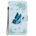 For Honor Magic6 Pro Crystal Texture Colored Drawing Leather Phone Case(Blue Pansies) - 3