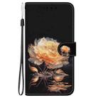 For Honor 200 Crystal Texture Colored Drawing Leather Phone Case(Gold Peony) - 3