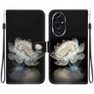 For Honor 200 Crystal Texture Colored Drawing Leather Phone Case(Crystal Peony) - 1