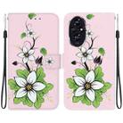 For Honor 200 Crystal Texture Colored Drawing Leather Phone Case(Lily) - 1
