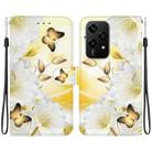 For Honor 200 Lite Global Crystal Texture Colored Drawing Leather Phone Case(Gold Butterfly Epiphyllum) - 1