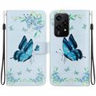 For Honor 200 Lite Global Crystal Texture Colored Drawing Leather Phone Case(Blue Pansies) - 1
