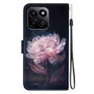 For Honor Play 60 Plus Crystal Texture Colored Drawing Leather Phone Case(Purple Peony) - 3