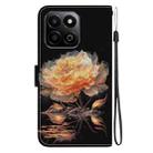 For Honor Play 60 Plus Crystal Texture Colored Drawing Leather Phone Case(Gold Peony) - 3