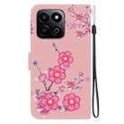 For Honor Play 60 Plus Crystal Texture Colored Drawing Leather Phone Case(Cherry Blossoms) - 3