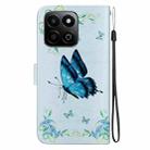 For Honor Play 60 Plus Crystal Texture Colored Drawing Leather Phone Case(Blue Pansies) - 3