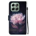 For Honor X6b Crystal Texture Colored Drawing Leather Phone Case(Purple Peony) - 3