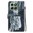 For Honor X6b Crystal Texture Colored Drawing Leather Phone Case(Cat Tiger Reflection) - 3