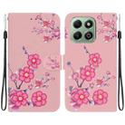 For Honor X6b Crystal Texture Colored Drawing Leather Phone Case(Cherry Blossoms) - 1