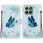 For Honor X6b Crystal Texture Colored Drawing Leather Phone Case(Blue Pansies) - 1