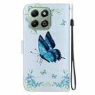 For Honor X6b Crystal Texture Colored Drawing Leather Phone Case(Blue Pansies) - 3