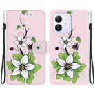 For Honor X60i Crystal Texture Colored Drawing Leather Phone Case(Lily) - 1