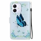 For Honor X60i Crystal Texture Colored Drawing Leather Phone Case(Blue Pansies) - 3