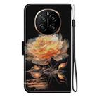 For Honor Magic7 Crystal Texture Colored Drawing Leather Phone Case(Gold Peony) - 3