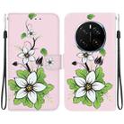 For Honor Magic7 Pro Crystal Texture Colored Drawing Leather Phone Case(Lily) - 1