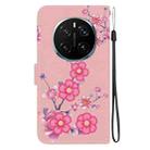 For Honor Magic7 Pro Crystal Texture Colored Drawing Leather Phone Case(Cherry Blossoms) - 3