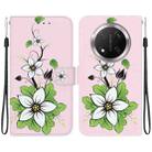 For Honor X9c Crystal Texture Colored Drawing Leather Phone Case(Lily) - 1