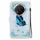 For Honor X9c Crystal Texture Colored Drawing Leather Phone Case(Blue Pansies) - 3