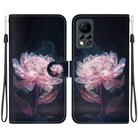 For Infinix Hot 11s NFC X6812B Crystal Texture Colored Drawing Leather Phone Case(Purple Peony) - 1