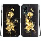For Infinix Hot 11s NFC X6812B Crystal Texture Colored Drawing Leather Phone Case(Gold Butterfly Rose) - 1
