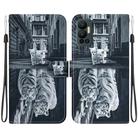 For Infinix Hot 12 Crystal Texture Colored Drawing Leather Phone Case(Cat Tiger Reflection) - 1